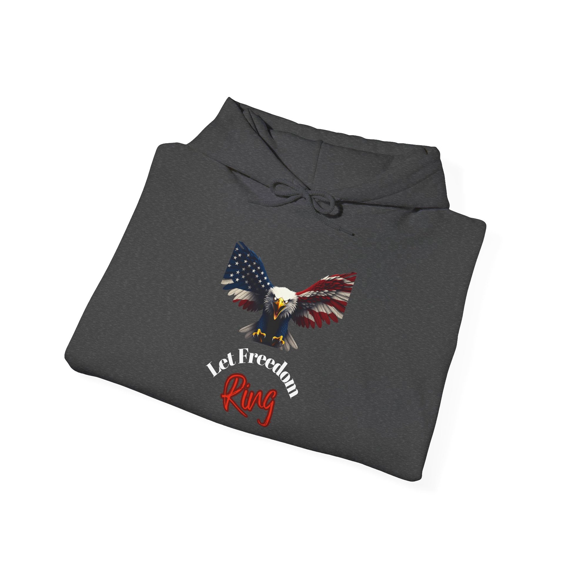 Let Freedom Ring Patriotic Eagle on a Pullover Hoodie