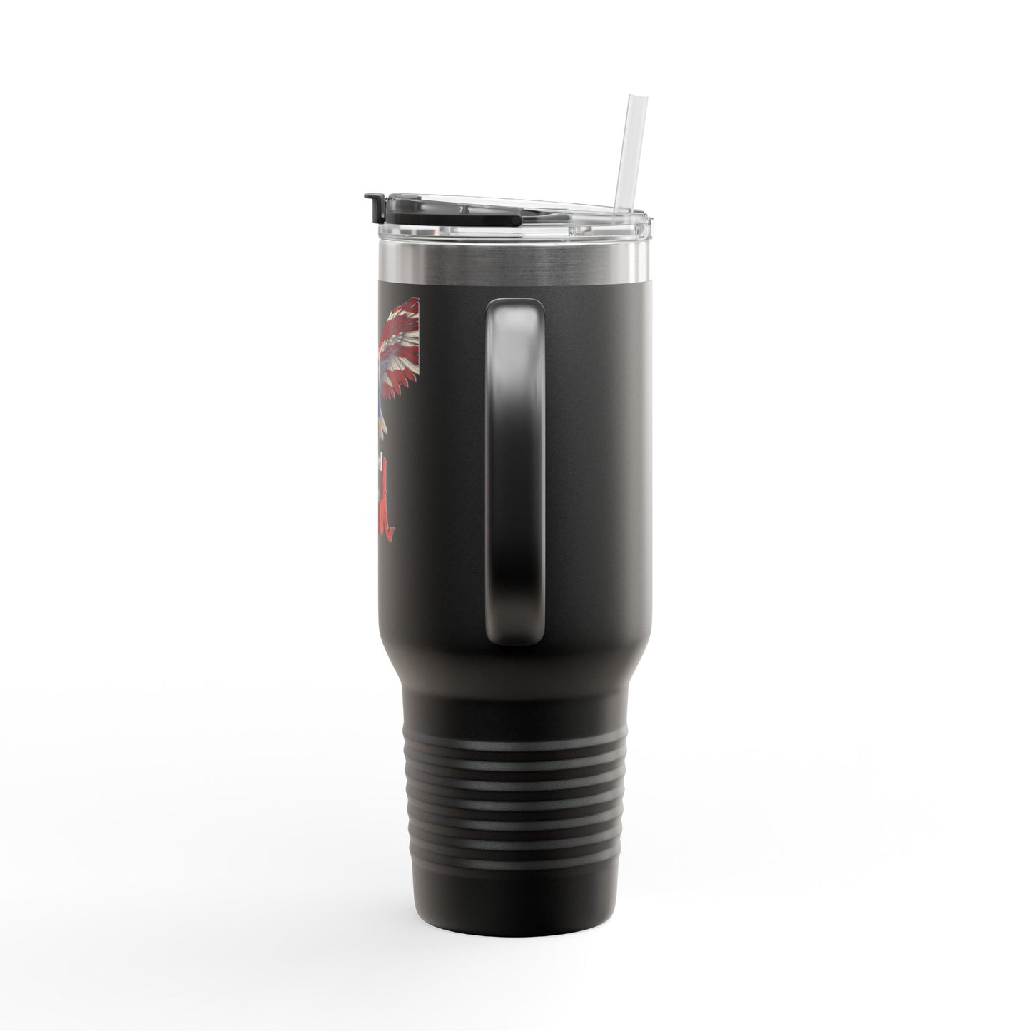 United We Stand Patriotic Eagle on a 40oz Insulated Travel Mug