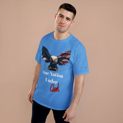 One Nation Under God Patriotic Eagle on a Champion T-shirt