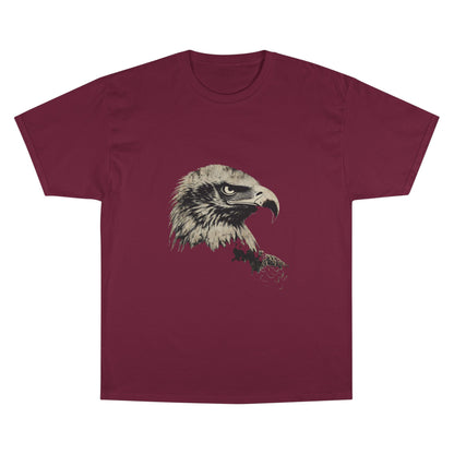 Heritage Eagle Head on a Champion Tee