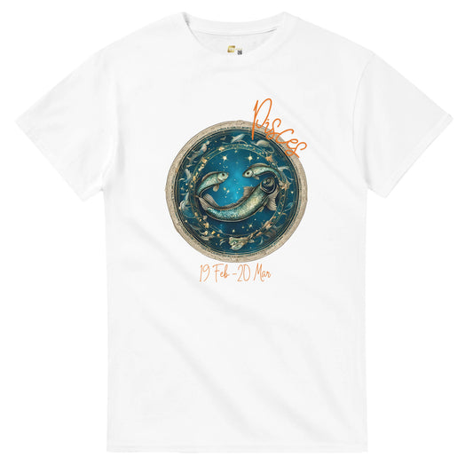 heavyweight crewneck t-shirt Astrology pisces fish personalized
