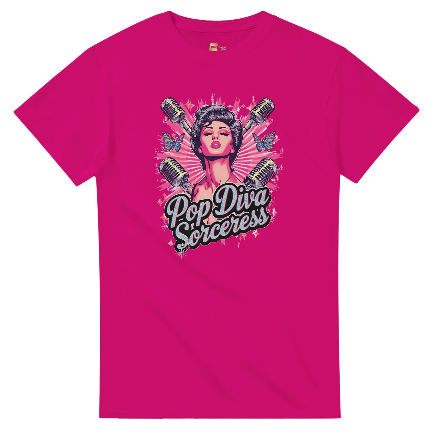 Pop Diva Sorceress graphic design on a Heavyweight T-shirt