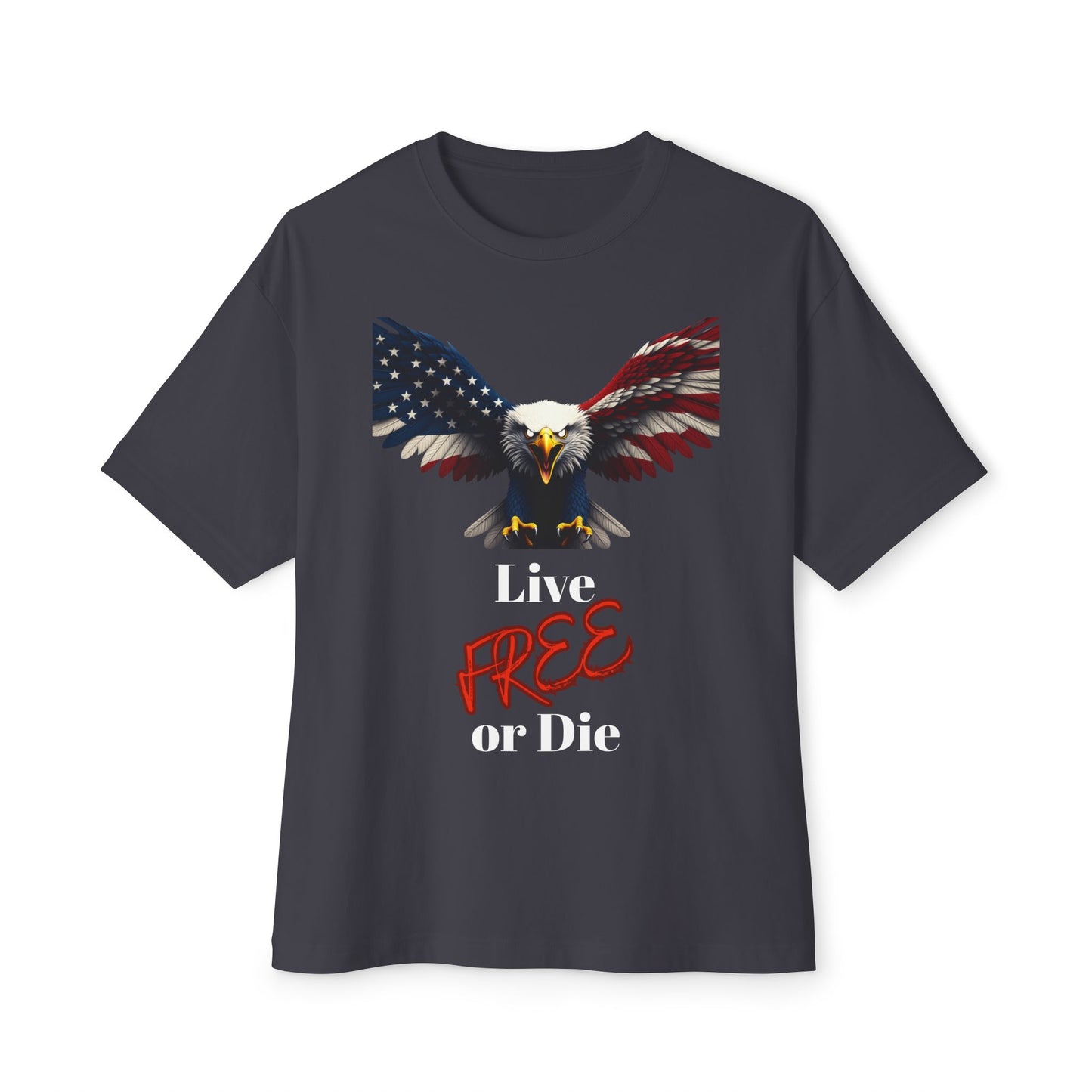 Live Free Or Die Patriotic Eagle on a Premium Tee