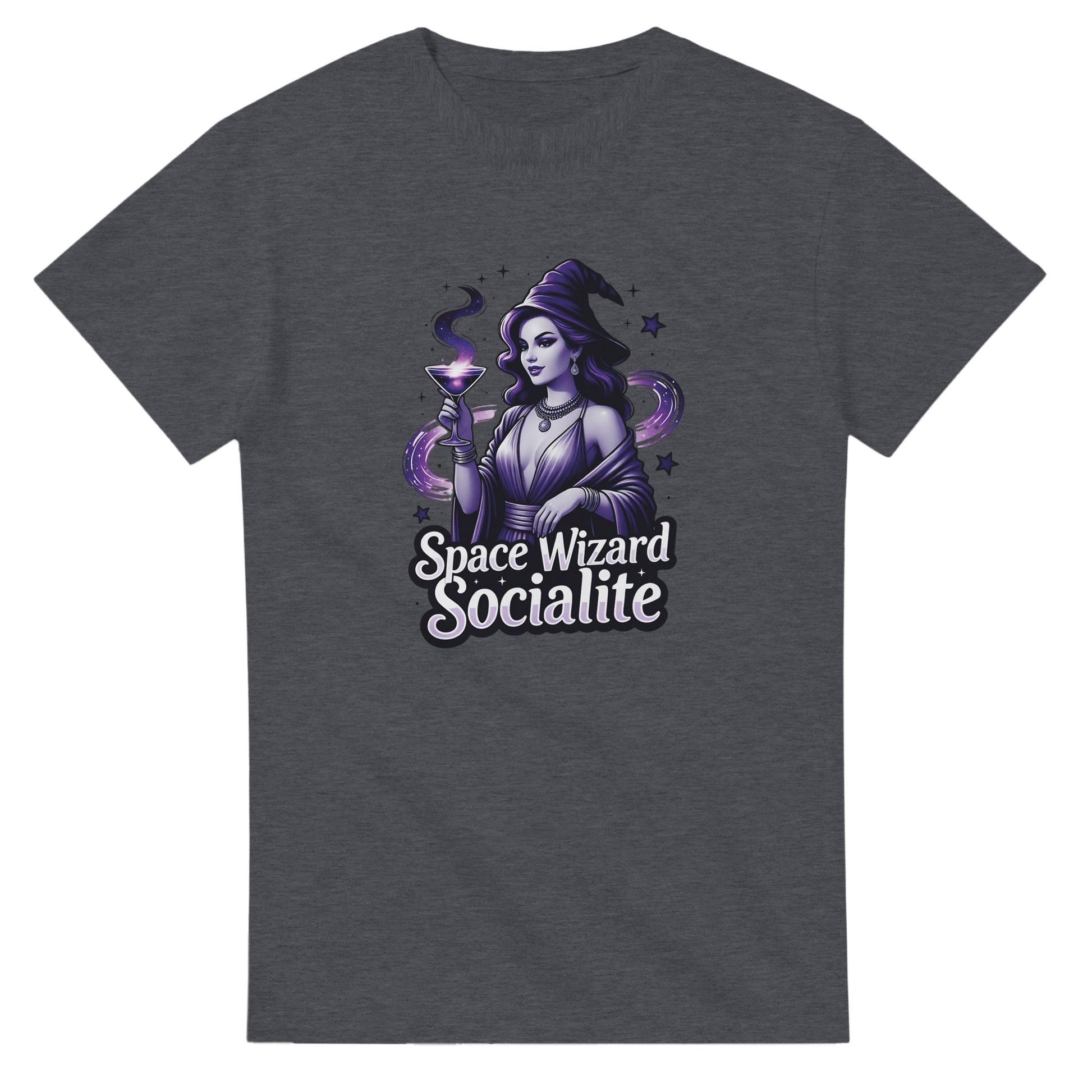 Space Wizard Socialite graphic design on a Heavyweight T-shirt