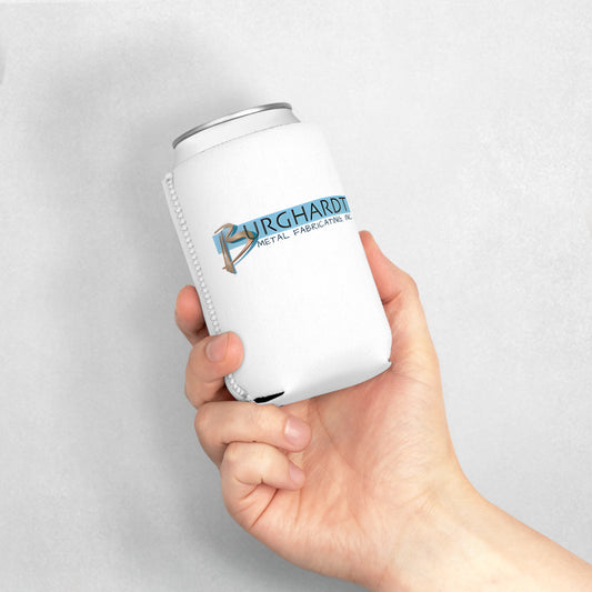 Burghardt Metal Fabricating, Inc., logo on a Can Cooler Sleeve