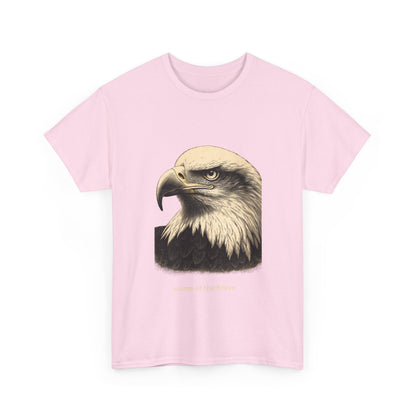 Engraved Eagle - Home of the Brave - muted text on the bottom of a Heavyweight T-shirt