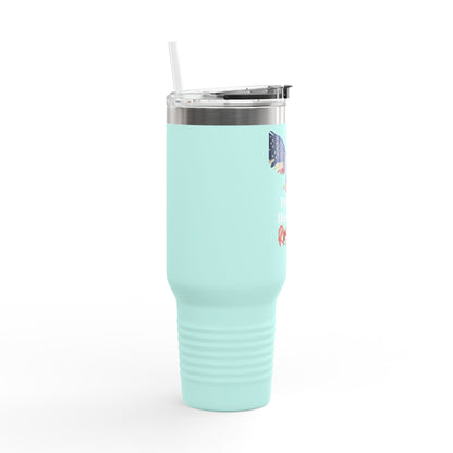 Freedom Has A Ring Patriotic Eagle on a 40oz tumbler