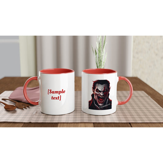 11oz ceramic mug with color inside vampire full face personalized