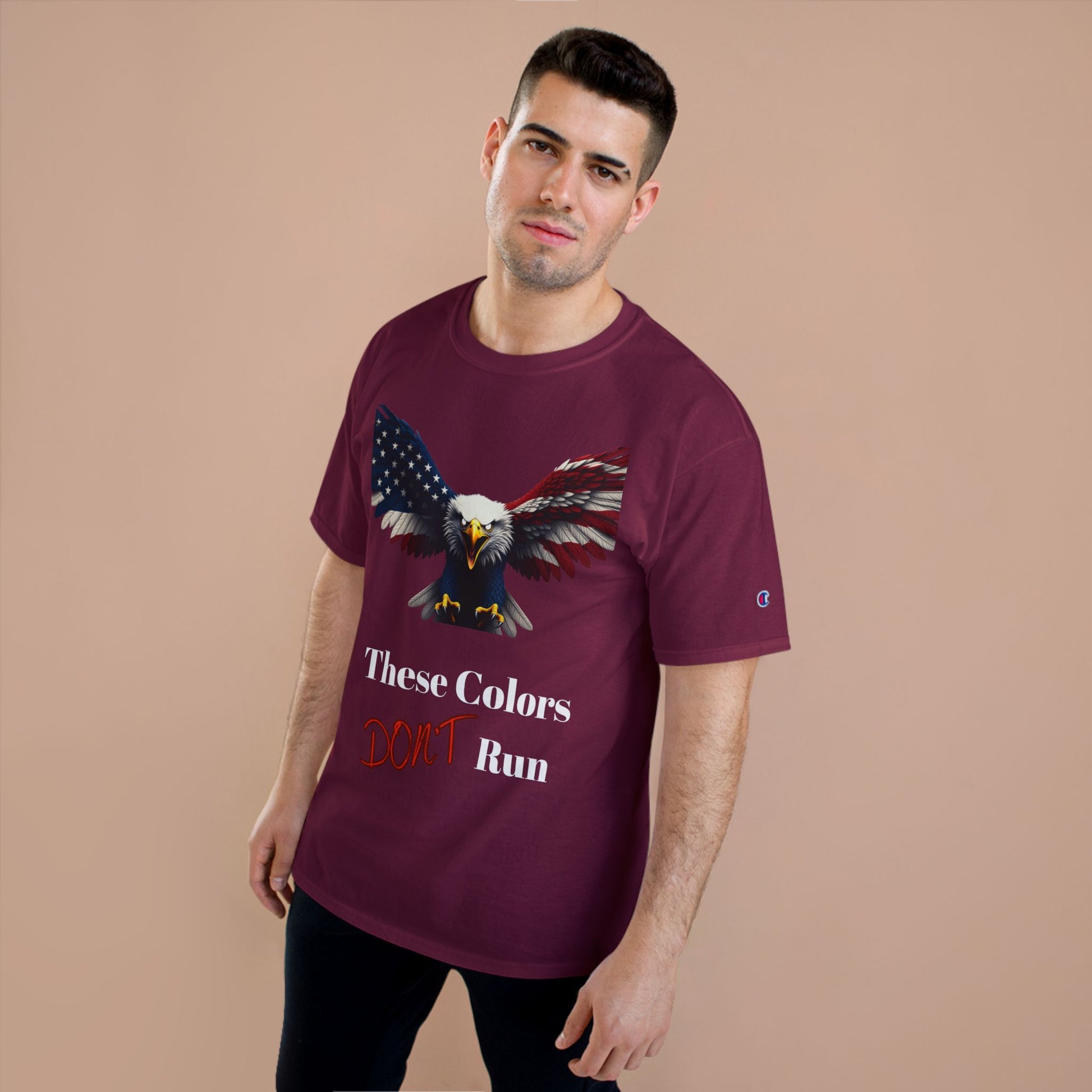 These Colors Don't Run Patriotic Eagle on a Champion T-shirt