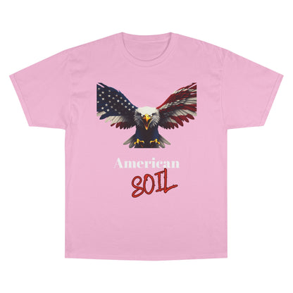 American Soil Patriotic Eagle on a Champion T-shirt
