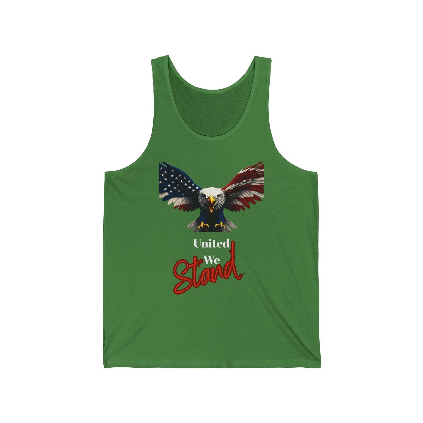 United We Stand Patriotic Eagle on a Premium Tank Top