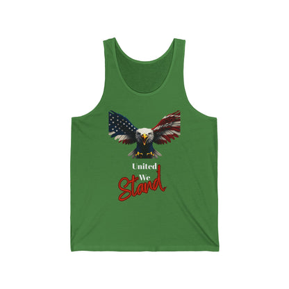 United We Stand Patriotic Eagle on a Premium Tank Top