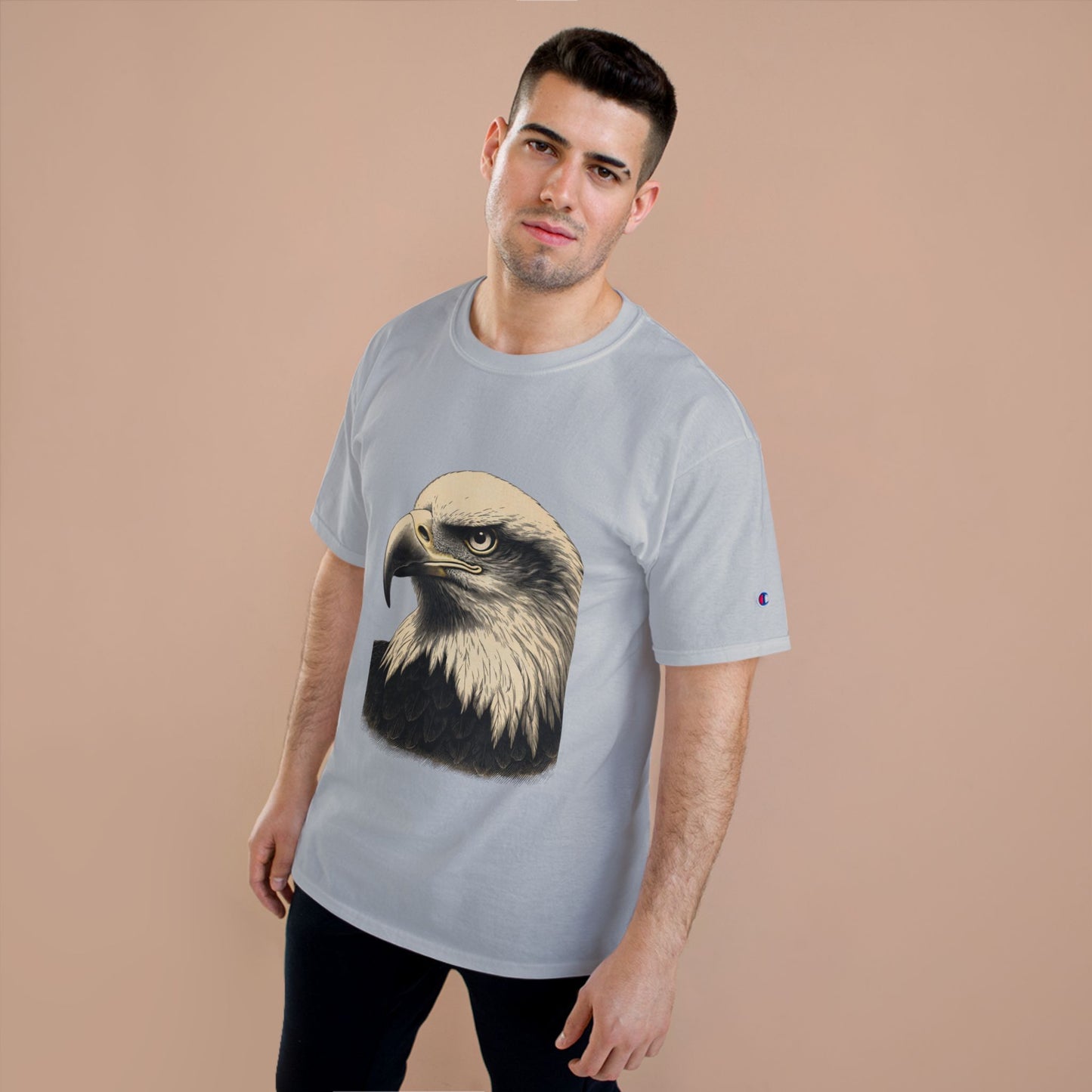 Cabeza de águila grabada – Camiseta Champion