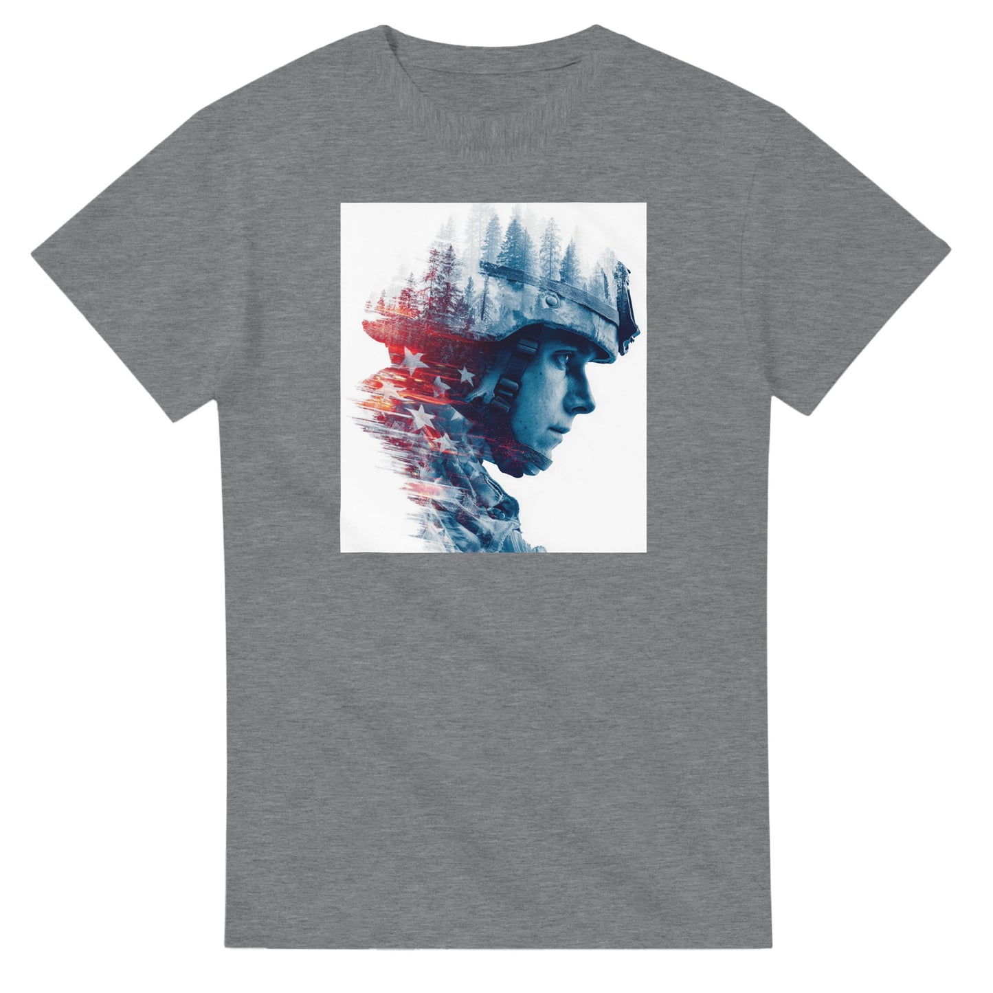 Patriotic Forest Spirit on a heavyweight t-shirt
