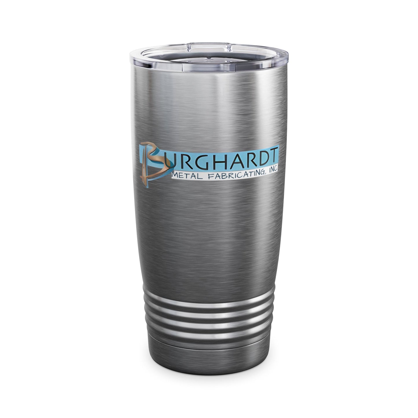 Burghardt Metal Fabricating, Inc., logo on a 20oz Ringneck Tumbler