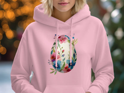 Floral Easter Egg Design on Pink Hoodie Product