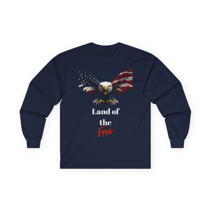 Land Of The Free Patriotic Eagle on a long sleeve tee