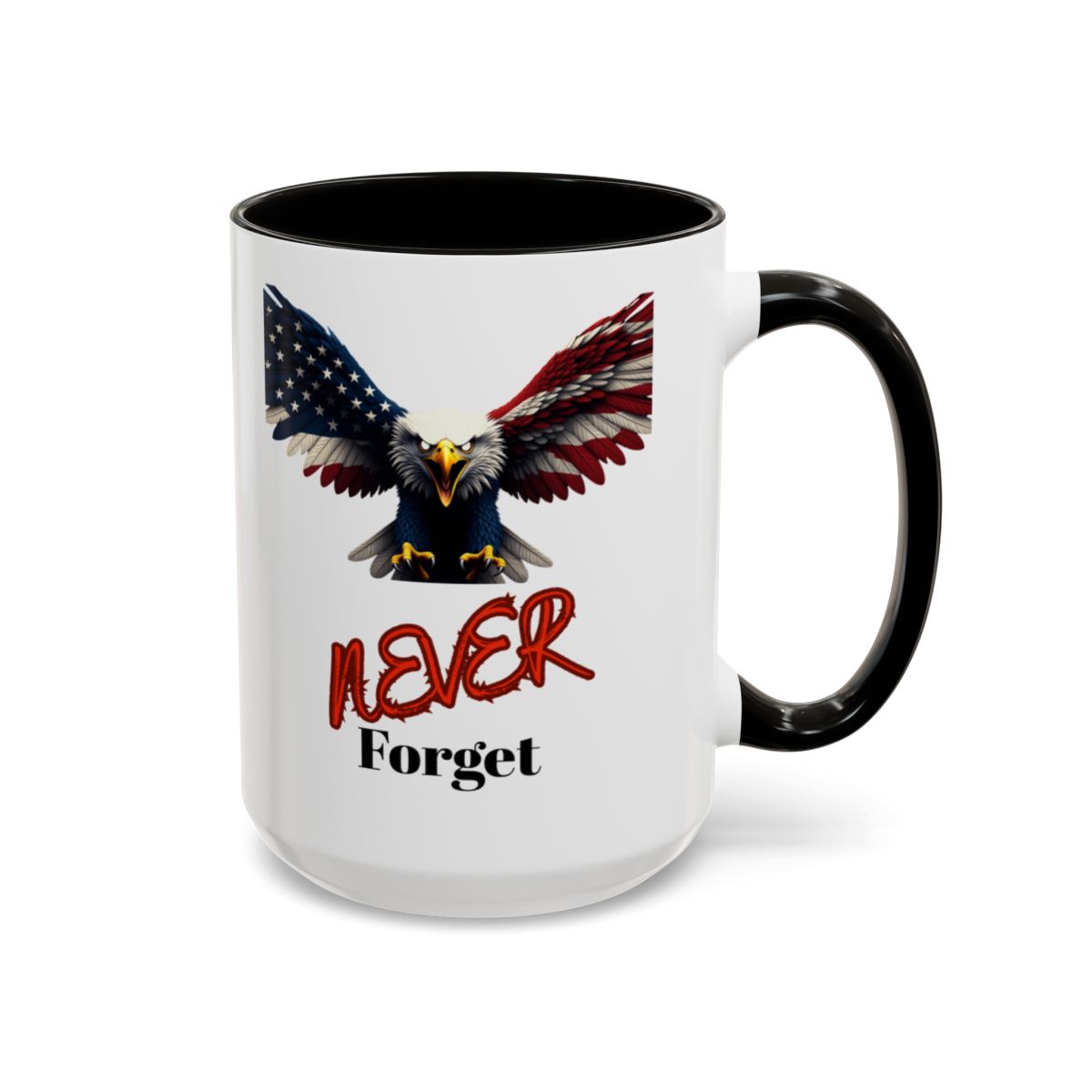 Never Forget Eagle American Flag Design Mug