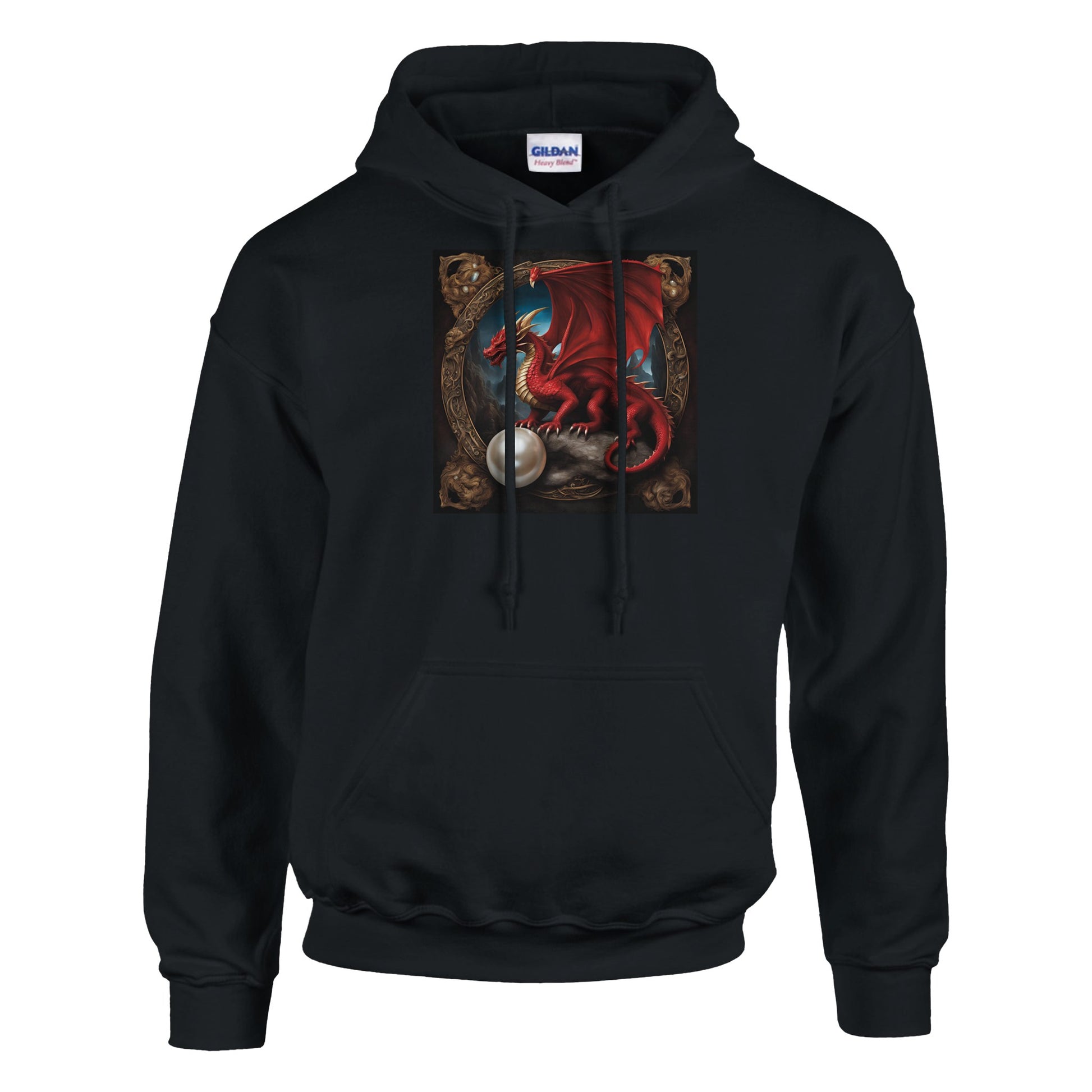 classic unisex pullover hoodie Fantasy Art dragon red personalized