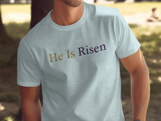 He Is Risen Easter Christian Religious Faith Tee Shirt product type
He Is Risen
Easter Shirt
Christian Tee
Religious Apparel
Faith Shirt
Jesus Risen
Resurrection Tee
Spiritual Shirt
Gospel Shirt
Easter Sunday
Christian Gift
Scripture Shirt
Inspirational Tee
Worship Shirt
Light Blue Tee
Gold Text Shirt
Purple Text Shirt
Religious Clothing
Unisex Tee
Graphic Tee