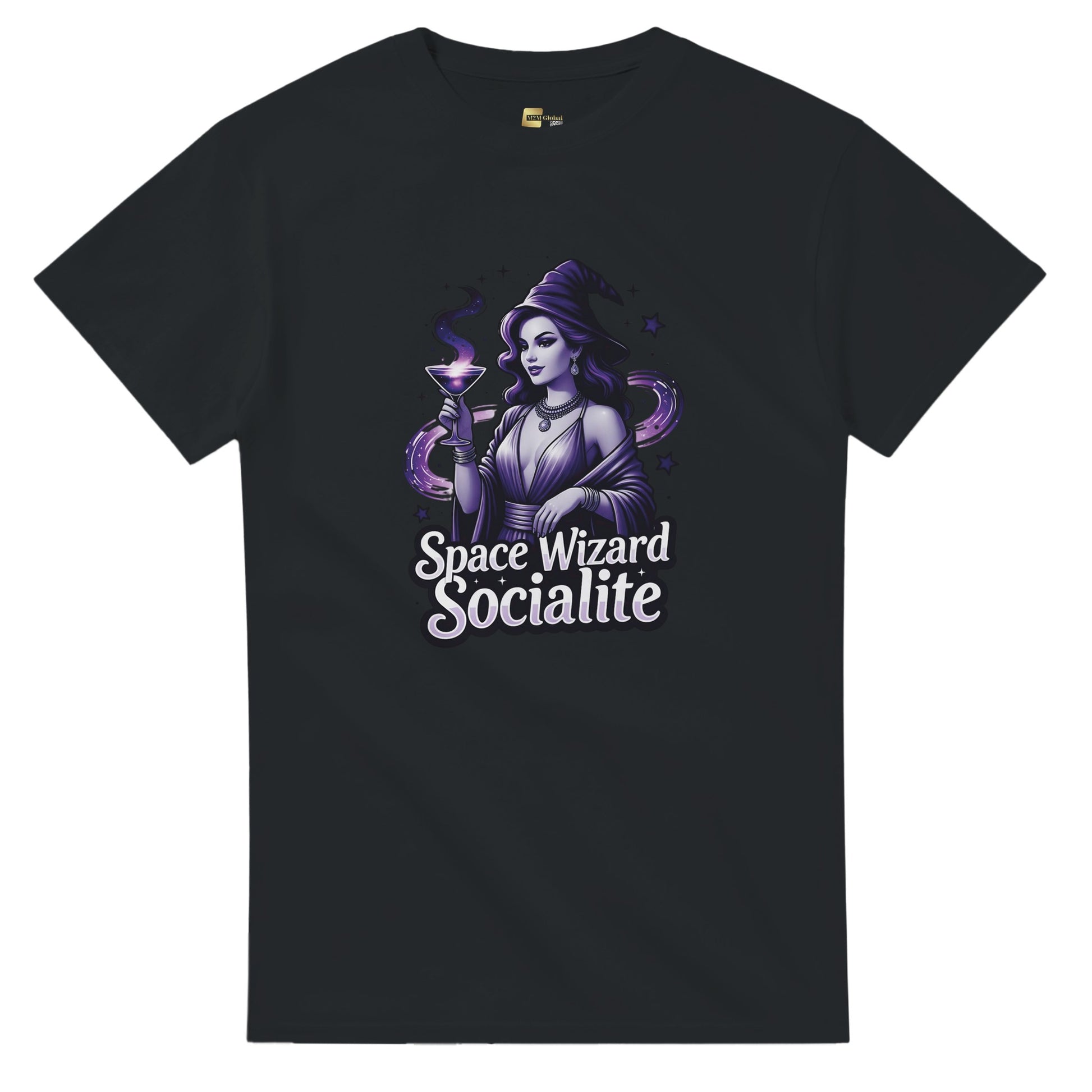 Space Wizard Socialite graphic design on a Heavyweight T-shirt