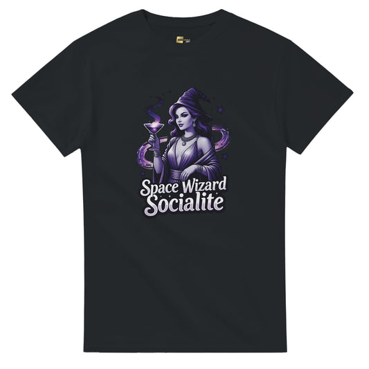 Space Wizard Socialite graphic design on a Heavyweight T-shirt