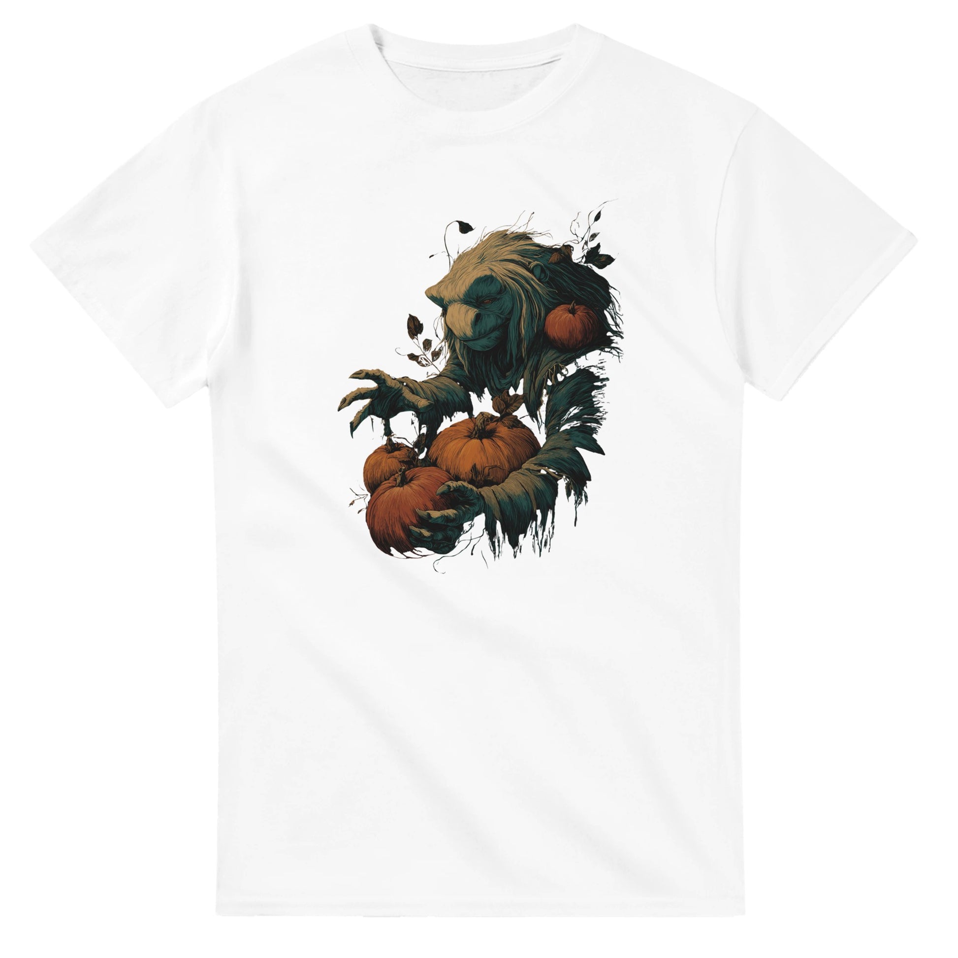 Forest Creature with Pumpkins on a Heavyweight T-shirt