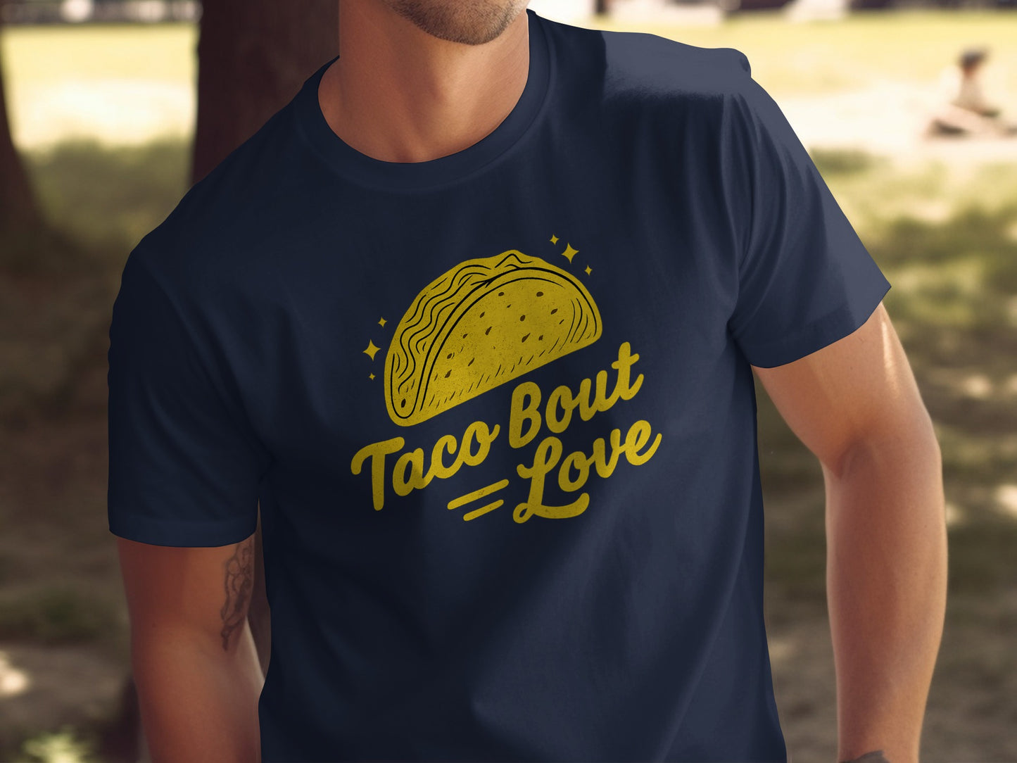 Taco 'Bout Love phrase with a Bold & Playful design on a Premium Tee