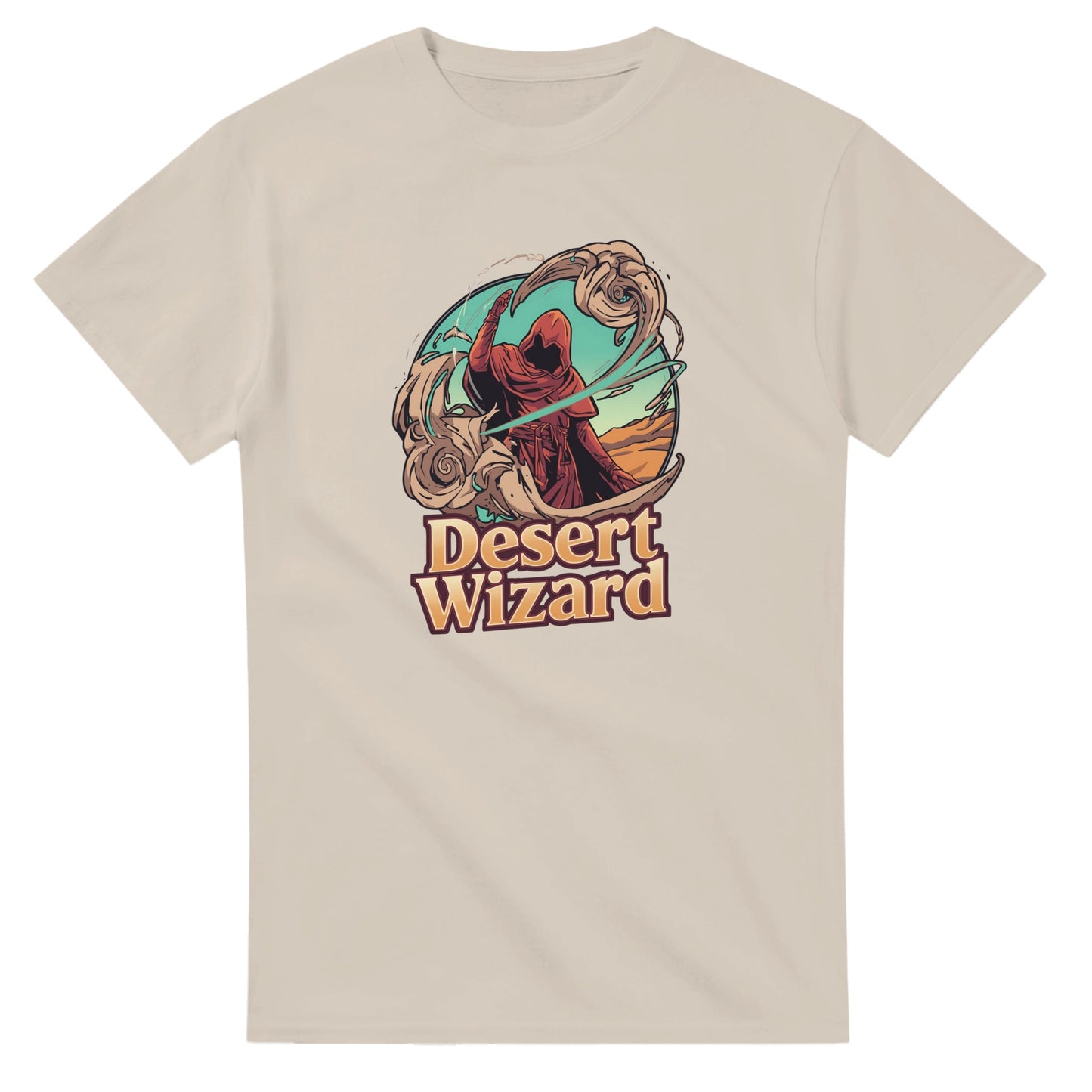 Mystic Desert Wizard graphic design on a Heavyweight T-shirt