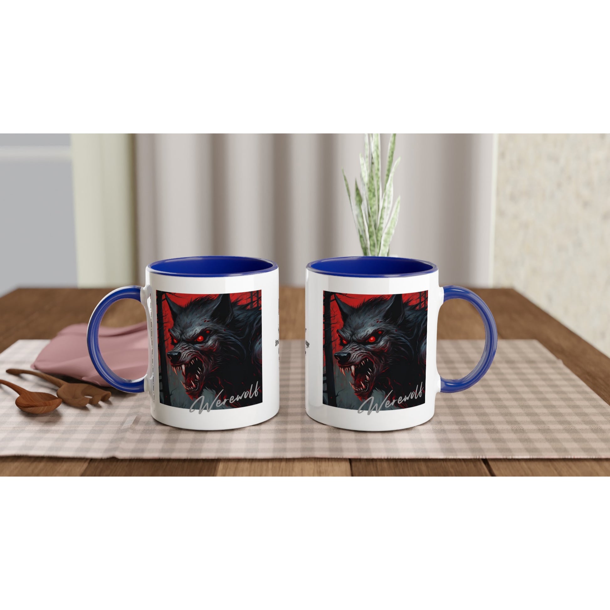 11oz ceramic mug with color inside werewolf snarl personalized