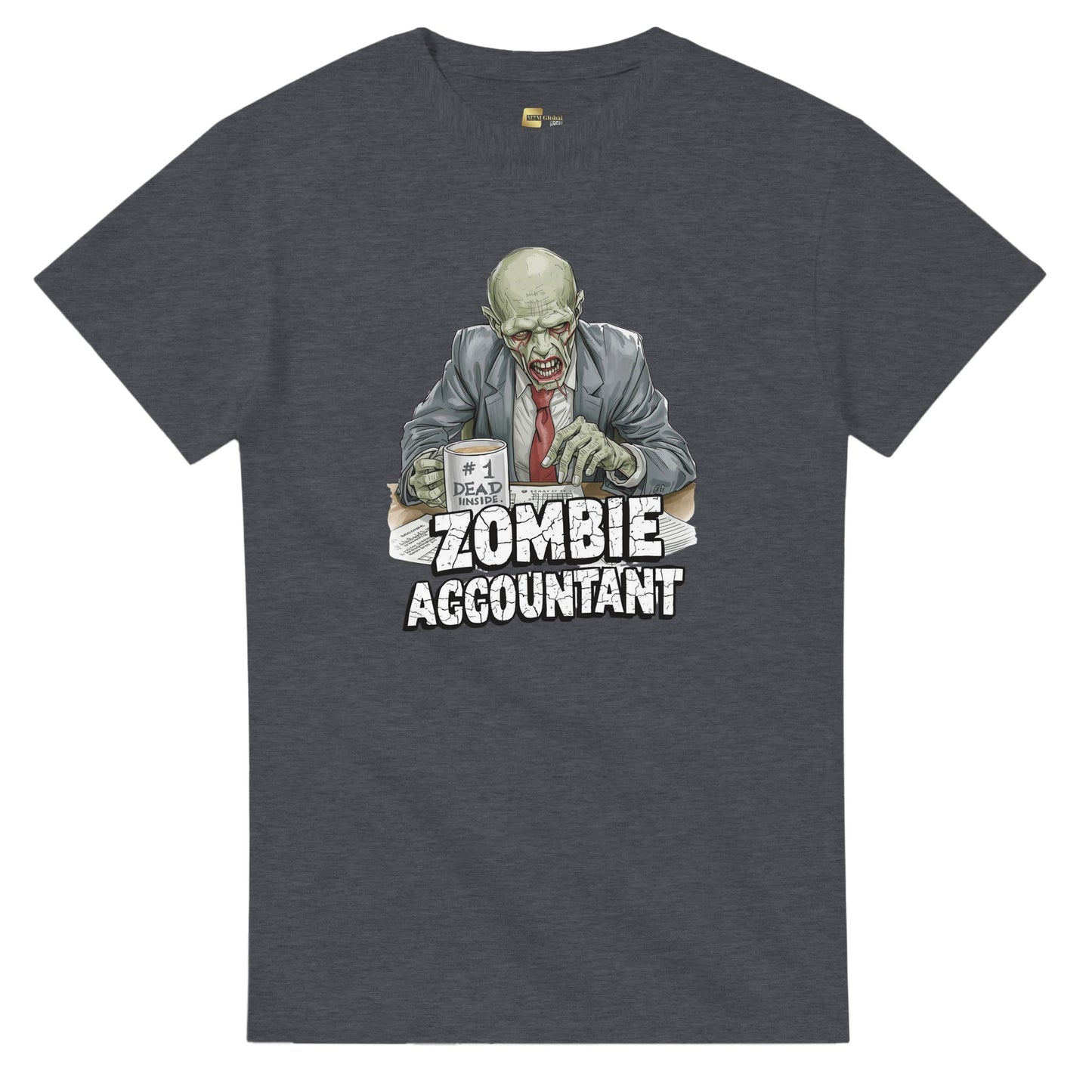 Zombie Accountant graphic design on a Heavyweight T-shirt
