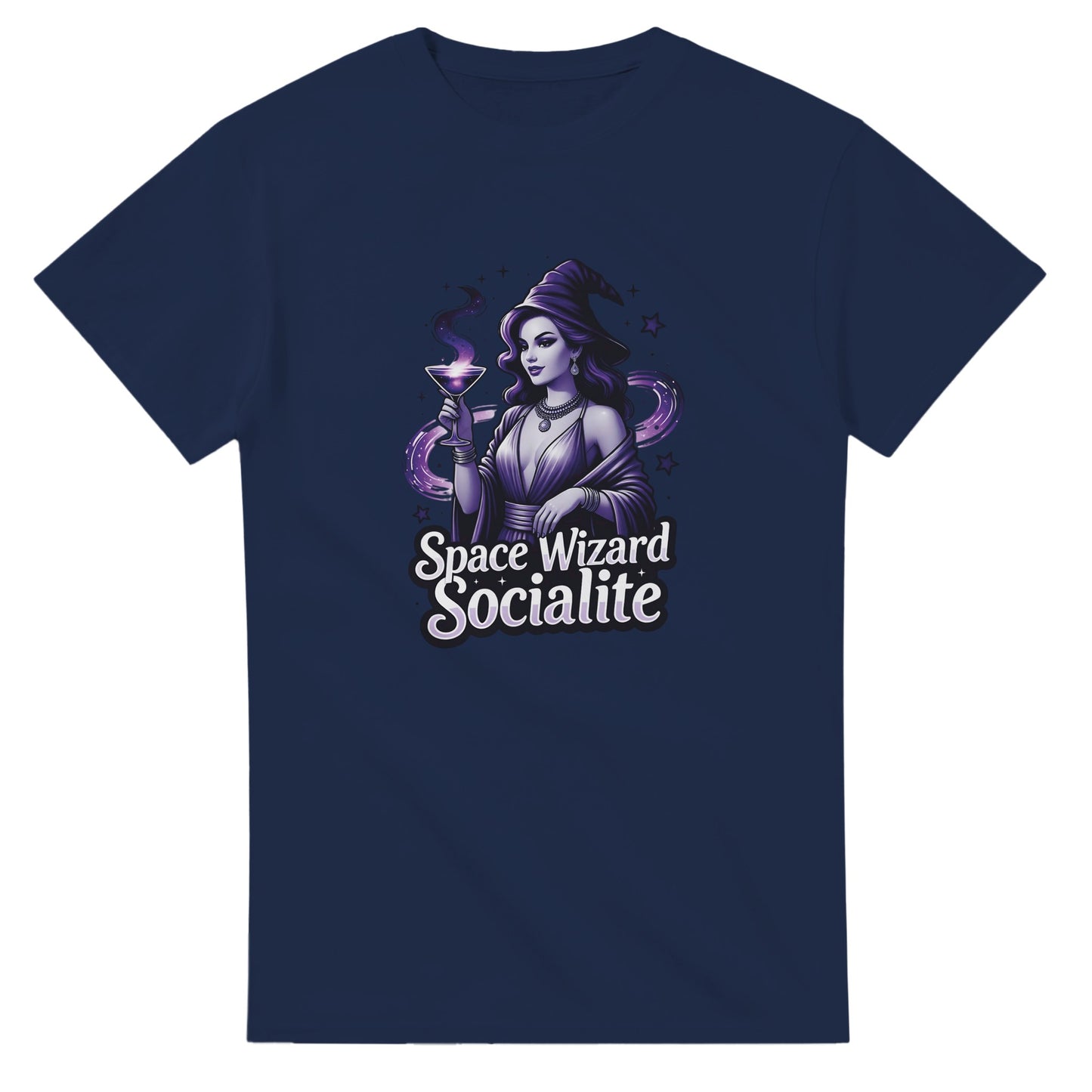 Space Wizard Socialite graphic design on a Heavyweight T-shirt