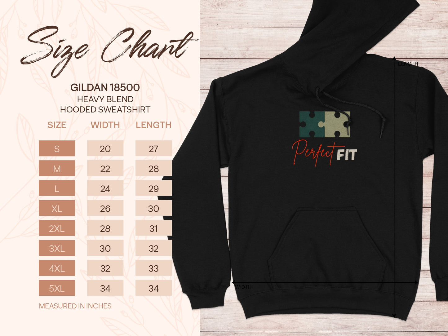 Perfect Fit Puzzle Design Hooded Sweatshirt