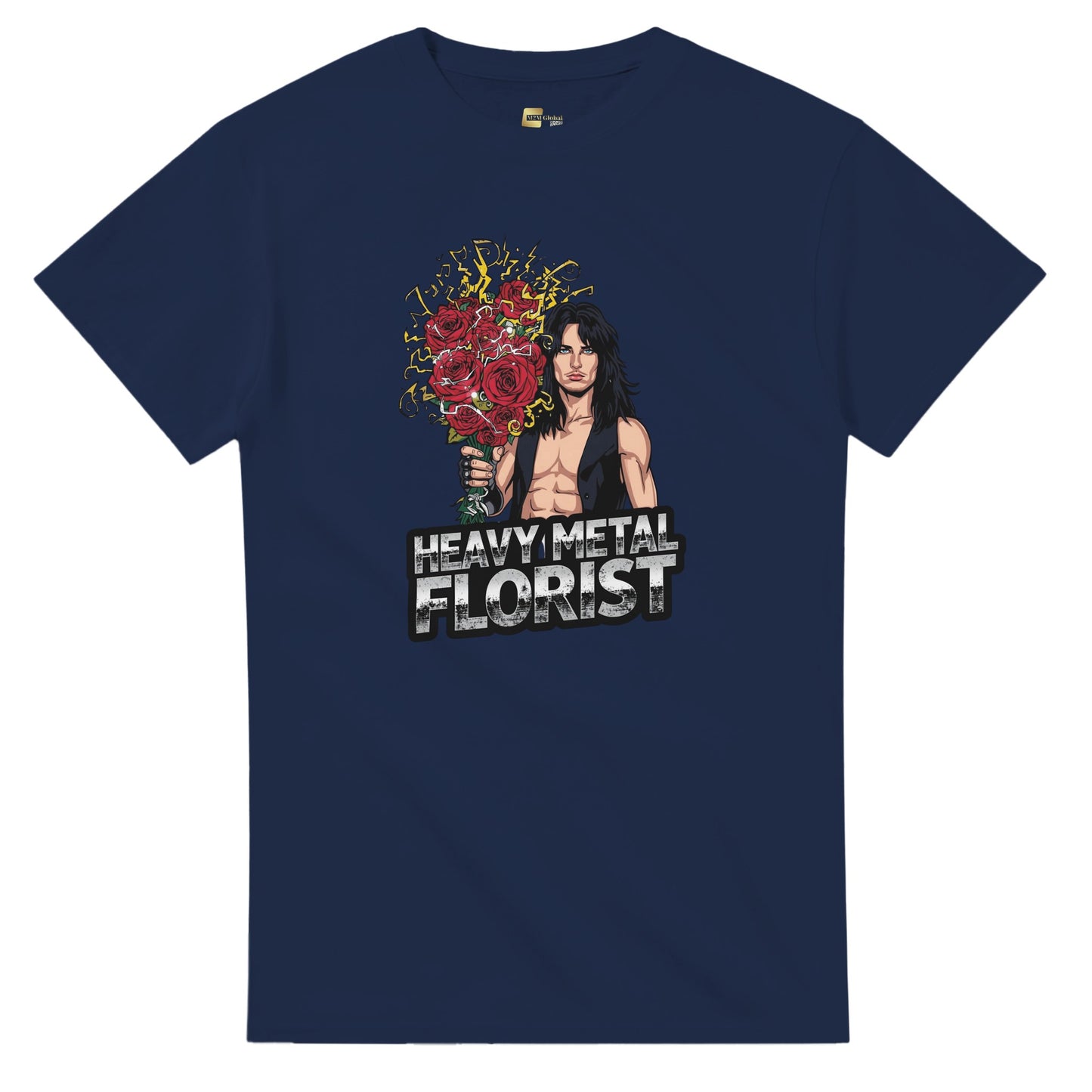 Woman wearing a t-shirt with a graphic design in a mall setting