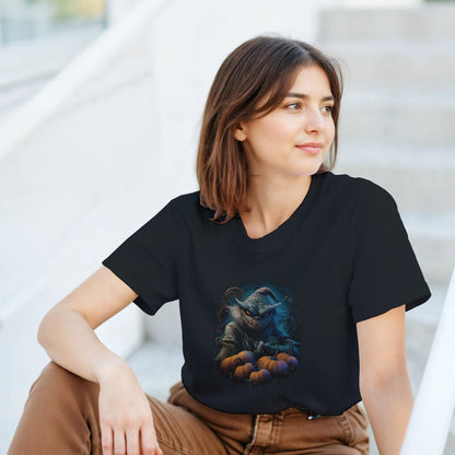 Spooky Scarecrow & Pumpkins on a Heavyweight T-shirt