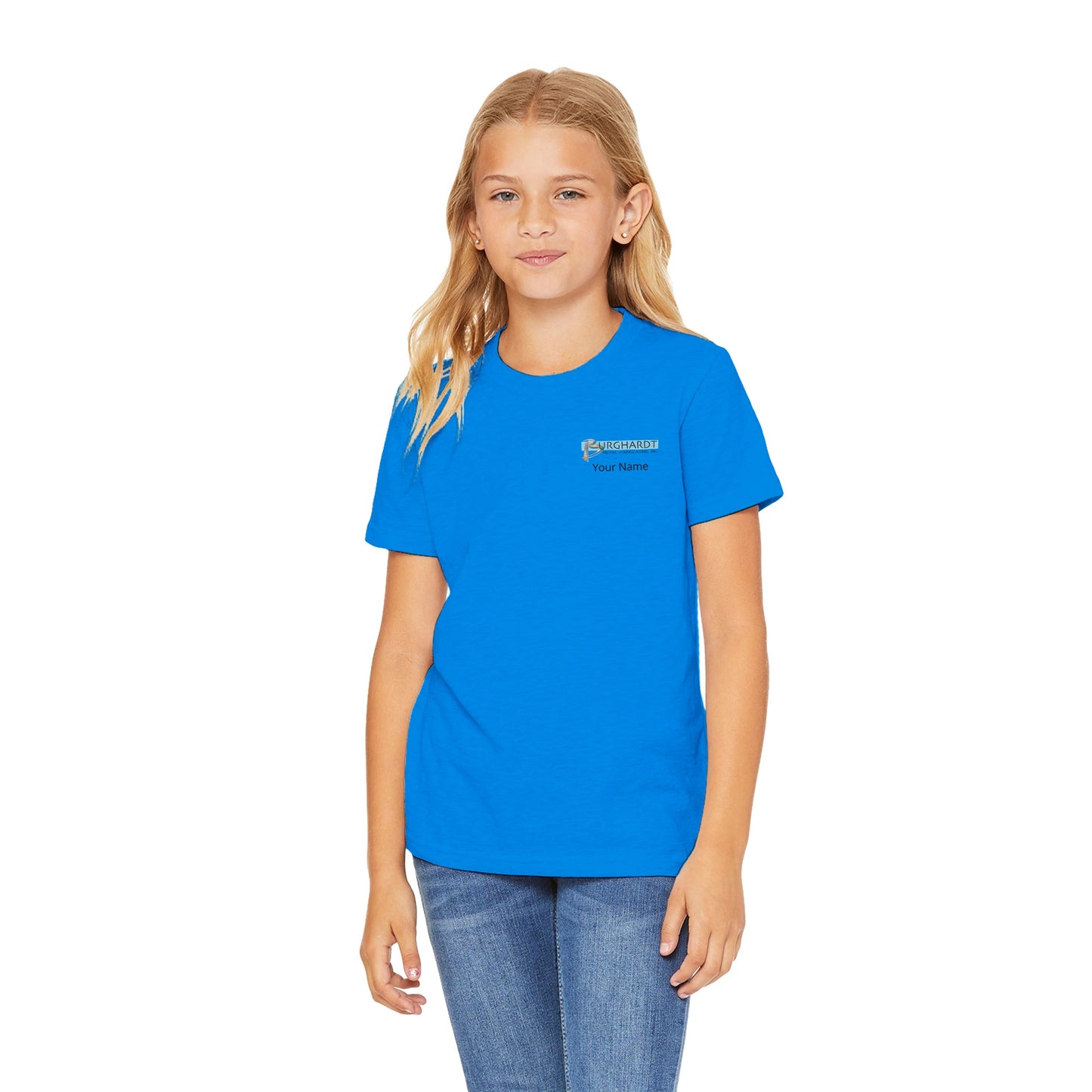 Burghardt Metal Fabricating, Inc., logo on a Premium Kids T-shirt