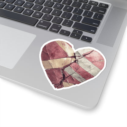 Distressed Heart Shaped Sticker for Laptops Tablets