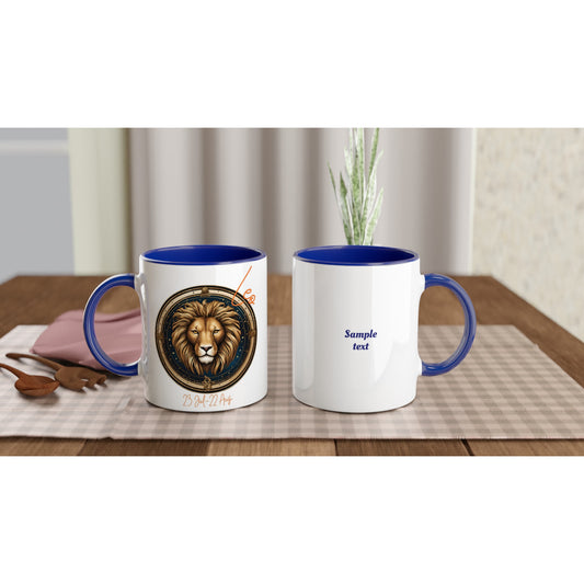 11oz ceramic mug with color inside leo lion personalized