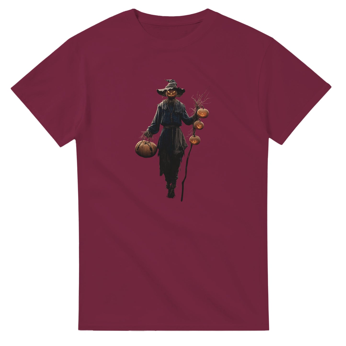 Spooky Scarecrow Jack-O'-Lantern on a Heavyweight T-shirt