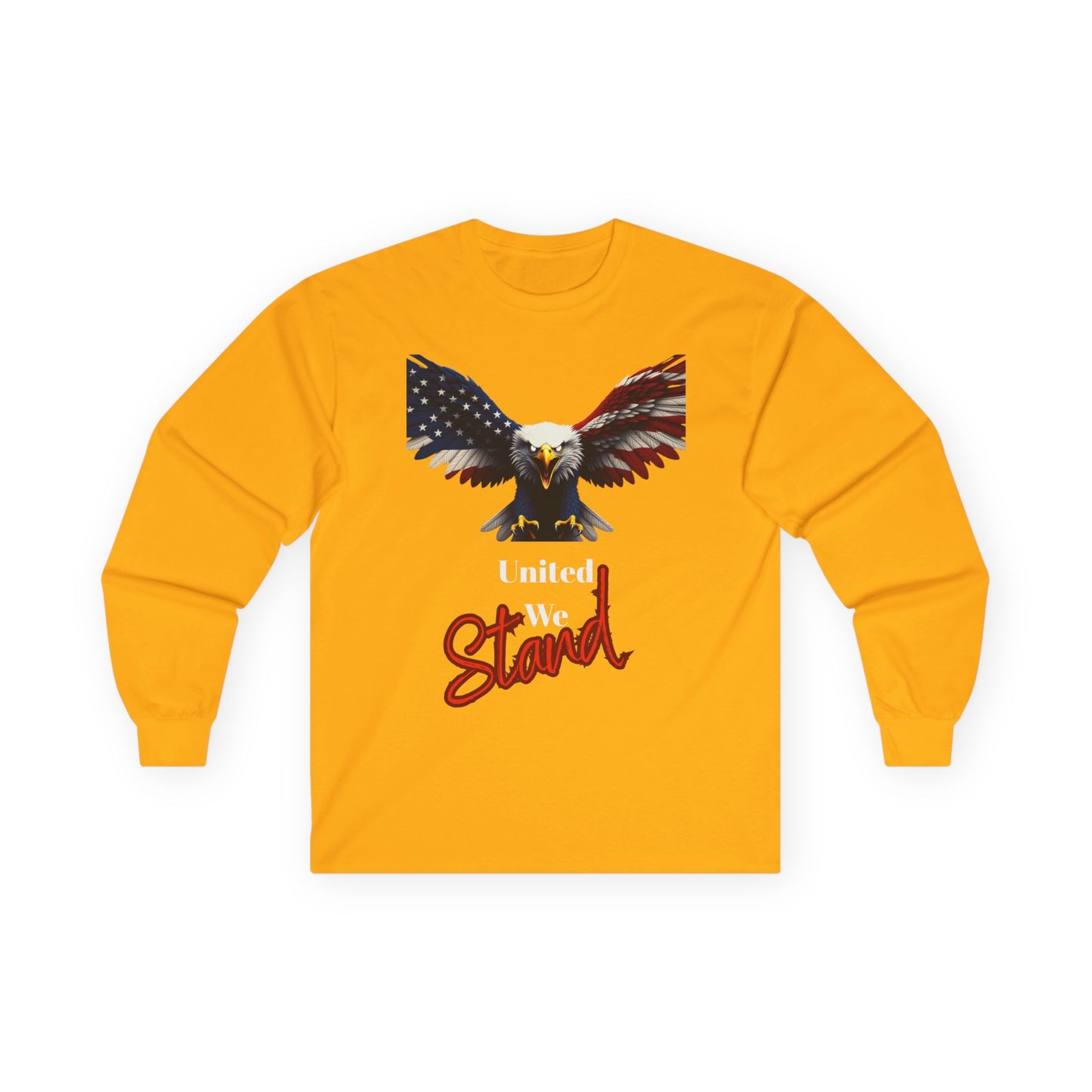 United We Stand Patriotic Eagle on a long sleeve tee