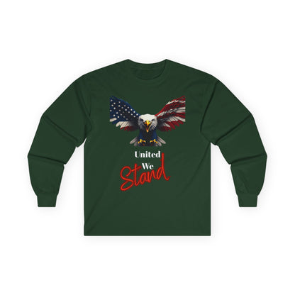 United We Stand Patriotic Eagle on a long sleeve tee