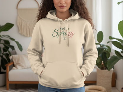 Hello Spring Graphic Hoodie Welcoming Seasonal Style