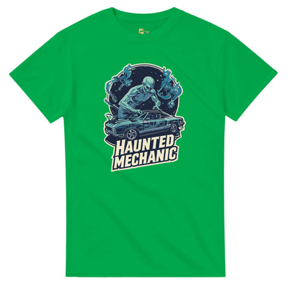 Haunted Mechanic graphic design on a Heavyweight T-shirt
