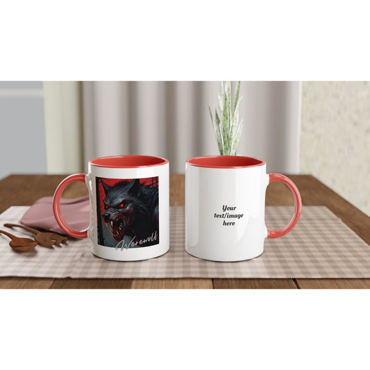 11oz ceramic mug with color inside werewolf snarl personalized
