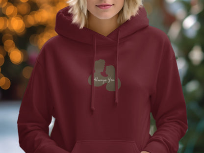 Always You Romantic Design Deep Red Hoodie
