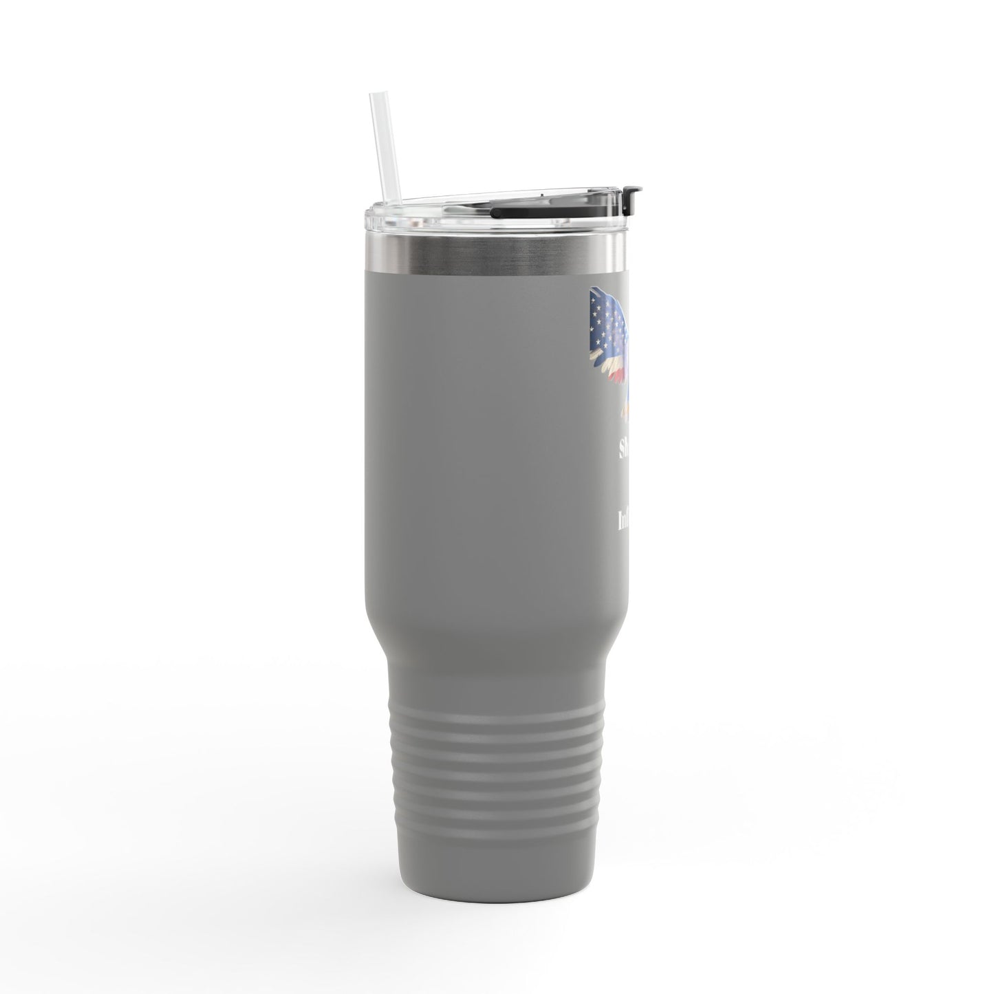 Shall Not Be Infringed Patriotic Eagle on a 40oz Insulated Travel Mug