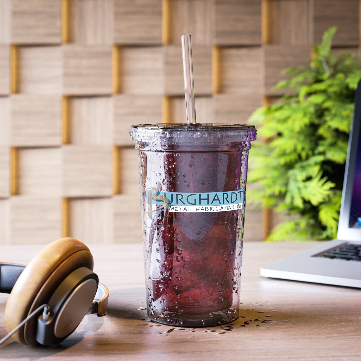 Burghardt Metal Fabricating, Inc., logo on a 16oz Acrylic Cup - Suave
