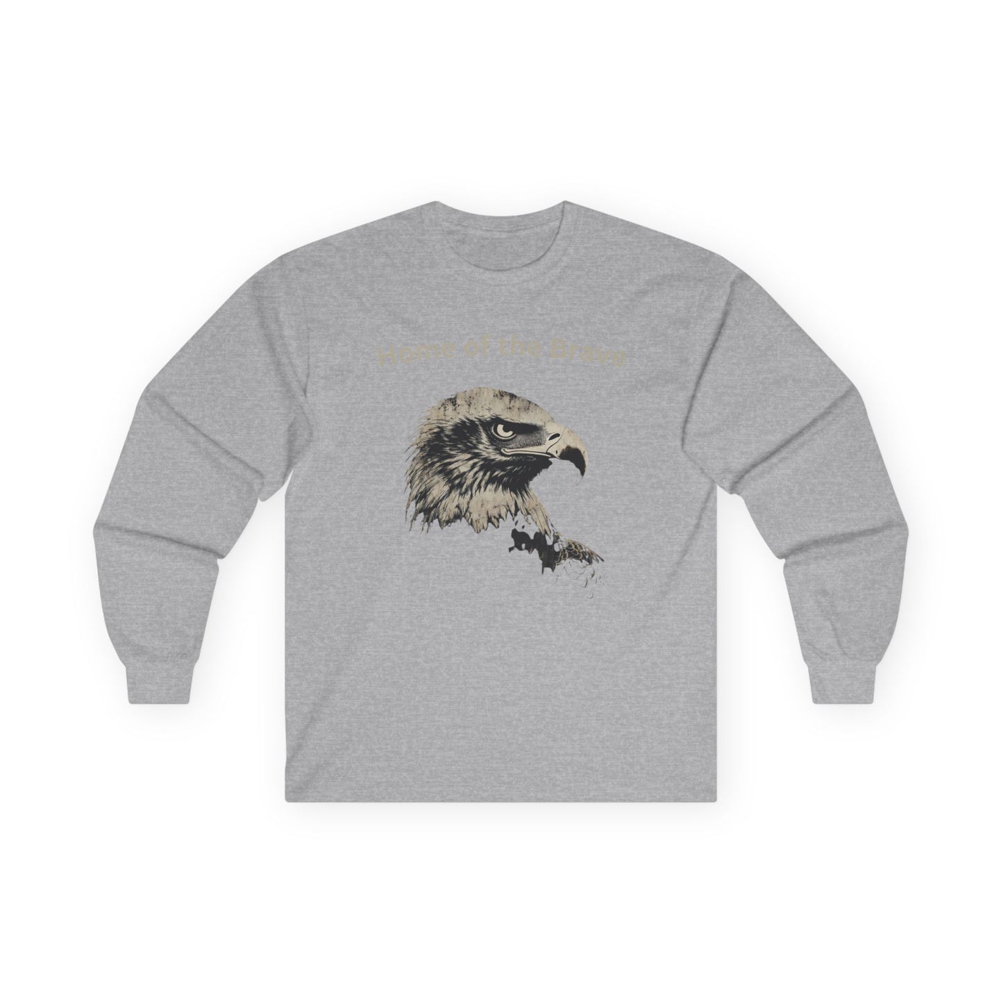 Home of the Brave text on a Long-Sleeve Tee
