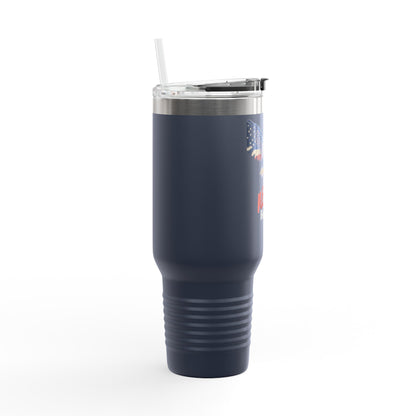 Never Forget Patriotic Eagle on a 40oz tumbler