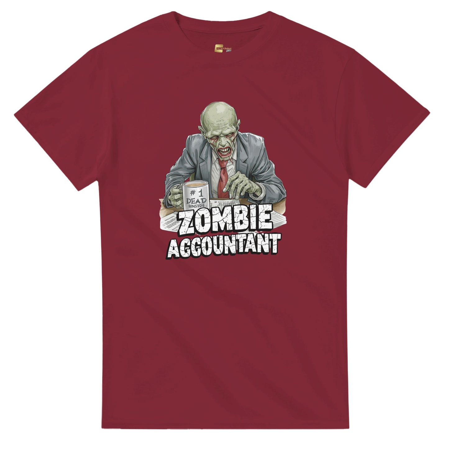 Zombie Accountant graphic design on a Heavyweight T-shirt